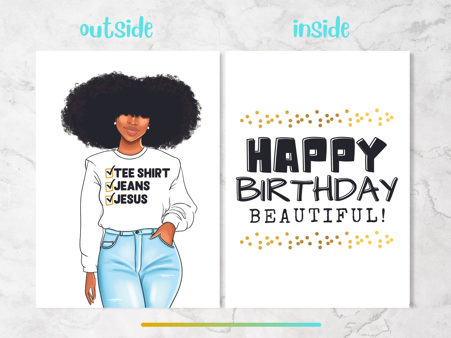 Christian Birthday Card  | Birthday Cards for Black Women | Religious Jesus Happy Birthday Card | African American Card for Her