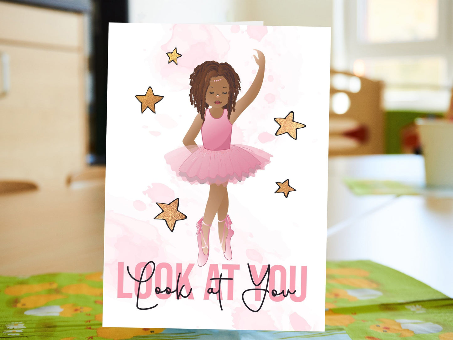 African American Birthday Card for Girl| Ballerina Birthday Card for Kids Party| Religious Birthday Card for Little Black Girl| Children’s Happy Birthday