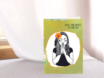 Religious Sympathy Card for Her | African American Greeting Card |Black Woman Condolences | Sorry for Your Loss