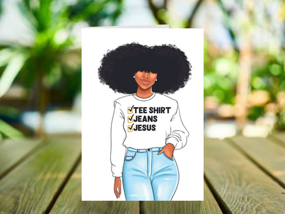 Christian Birthday Card  | Birthday Cards for Black Women | Religious Jesus Happy Birthday Card | African American Card for Her