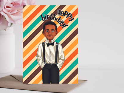 African American Birthday Card for Boy| Birthday Card for Kids| Religious Birthday Card for Little Black Boy| Children’s Happy Birthday