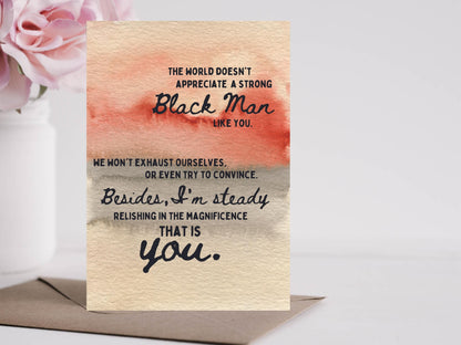 African American Religious Card| All Occasion Greeting Card For A Black Man| Thinking of You, Inspirational, Motivational Card For Him| Happy Birthday