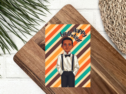 African American Birthday Card for Boy| Birthday Card for Kids| Religious Birthday Card for Little Black Boy| Children’s Happy Birthday