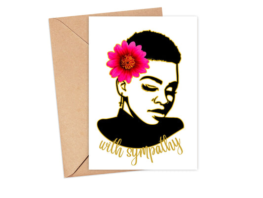 Religious Sympathy Card| African American Greeting Card| Black Woman Condolences| Sorry for Your Loss