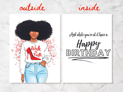 Religious Birthday Card| African American Greeting Card| Black Woman Birthday| Happy Birthday